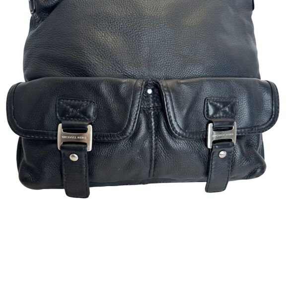 Michael Kors Black Pebbled Leather Shoulder Bag Hobo with Silver Hardware - Picture 2 of 13